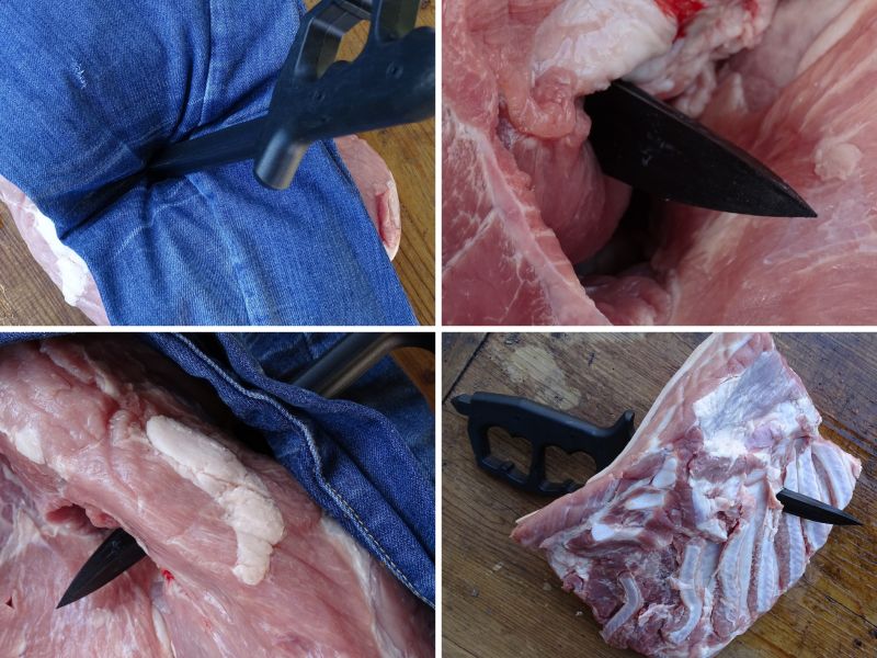 Ukázky z reálných testů dýky CHAOS. Nejen její vzhled nahání hrůzu. Při pohledu na to co dýka dokáže, by zřejmě nikdo nechtěl být zasažen tímto monstrem.