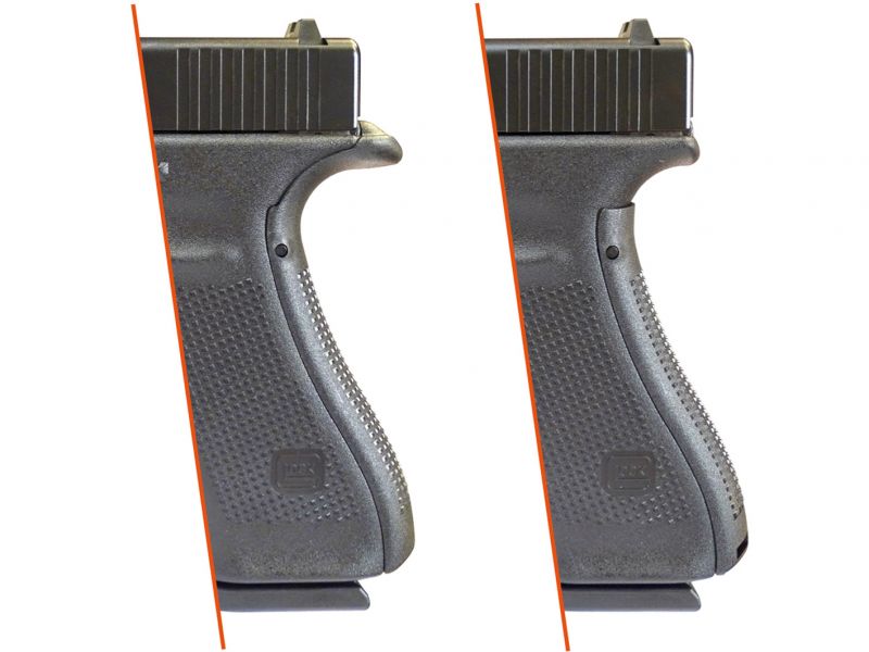 Také u zbrusu nového crossoveru nalezneme možnost vyměnitelných prodlužovacích dílů pistolové rukojeti. I zde jsou v nabídce hned čtyři velikostní varianty, tak jak je známe od jiných modelů. Na vyobrazeních můžeme vidět zástupce od obou variant – jednak bez tzv. bobřího ocasu, a jednak také s tímto prvkem.