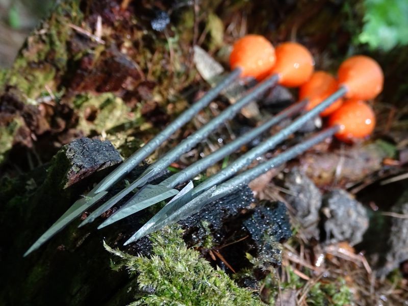 K lovu jsou nejefektivnějšími střelami velké kovové šipky (RTBH - Razor Tip Broad Head) s kaleným a oboustranně broušeným hrotem. Efektivní použitelnost pro odlov veškerého ptactva a drobné až střední srstnaté zvěře leží v rozmezí 20 až 25 metrů. Hmotnost šipky je 5 gramů a její celková délka dosahuje 143 milimetrů. S těmito šipkami dokáží někteří střelci odlovit až neuvěřitelnou zvěř (krajtu, prase, jelena, ale dokonce i medvěda!!!).