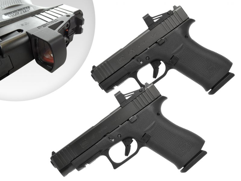 Oba nové Glocky si můžete pořídit samostatně, anebo tak jak vidíte na obrázku v setu se zaměřovačem RMSc.