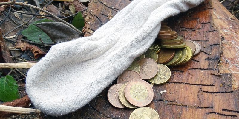 ponožka + drobné = bijec